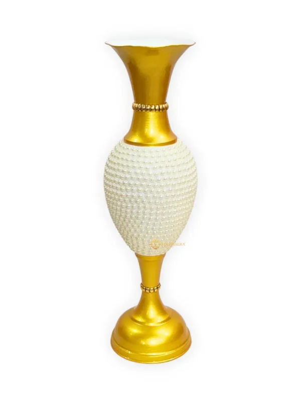 24 Inch moti top view Fancy Flower Vase for Home Decoration | Big Size Flower Vase for Living Room Corner | 2 Feet Height Metal Vase | Fill Empty Space in Your Home | Golden | Pack of 1 - Image 4