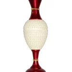 Fancy Flower Vase for Home Decoration | Big Size Flower Vase for Living Room Corner | 2 Feet Height Metal Vase | Fill Empty Space in Your Home | Cherry | Pack of 1