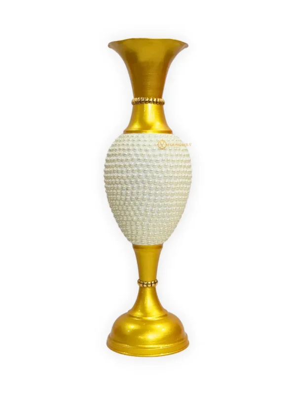 24 inch moti main image Fancy Flower Vase for Home Decoration | Big Size Flower Vase for Living Room Corner | 2 Feet Height Metal Vase | Fill Empty Space in Your Home | Golden | Pack of 1 - Image 2