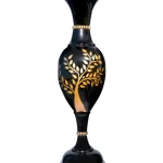 24 Inch Handmade Golden Color Tree On Black Color Flower Vase