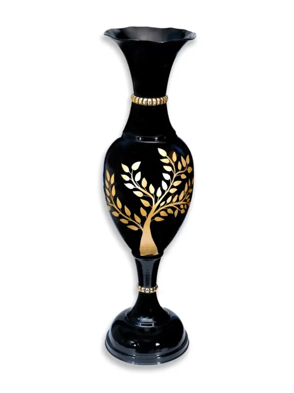 Youngsera 24-Inch Black Flower Vase with Handmade Golden Tree Design - Perfect for Home Decoration - Image 3