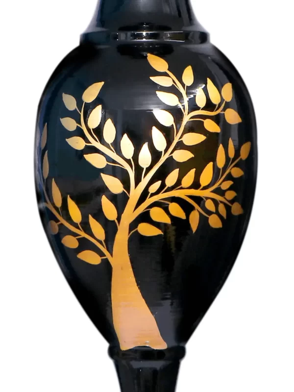 Youngsera 24-Inch Black Flower Vase with Handmade Golden Tree Design - Perfect for Home Decoration - Image 4