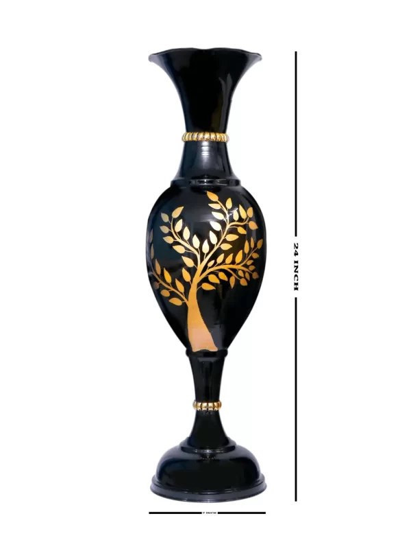 Youngsera 24-Inch Black Flower Vase with Handmade Golden Tree Design - Perfect for Home Decoration - Image 6