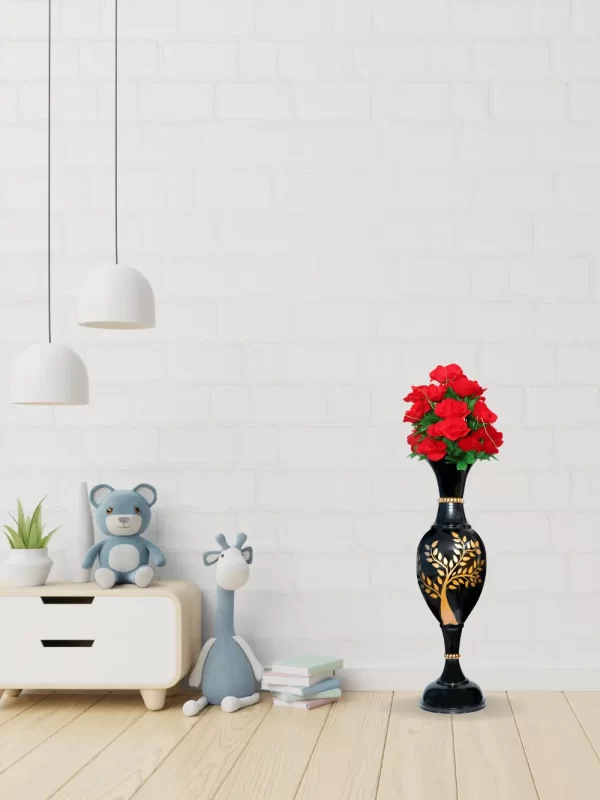 Youngsera 24-Inch Black Flower Vase with Handmade Golden Tree Design - Perfect for Home Decoration - Image 5