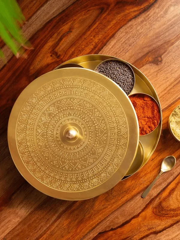 Masala Box Top View Spice Box Top View