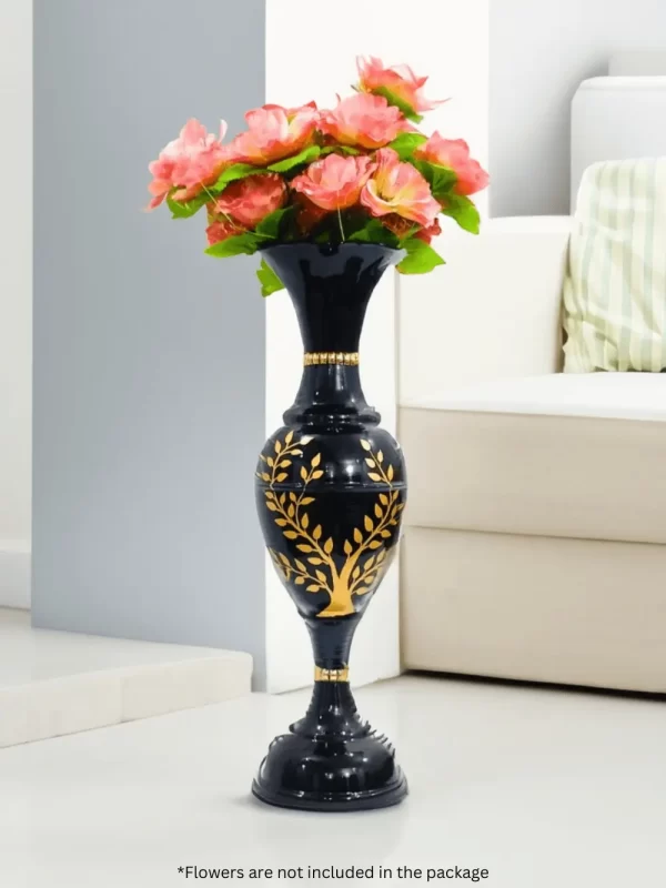 Youngsera Handmade 23-Inch Metal Flower Vase: Elevate Your Home Decor with Golden Tree Design - Black - Image 1