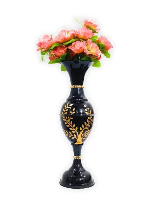 Youngsera Handmade 23-Inch Metal Flower Vase: Elevate Your Home Decor with Golden Tree Design - Black - Image 3