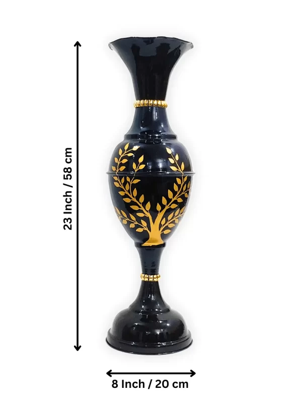 Youngsera Handmade 23-Inch Metal Flower Vase: Elevate Your Home Decor with Golden Tree Design - Black - Image 5