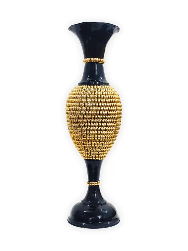 Youngsera 24-Inch Flower Vase: Elegantly Designed with Full Golden Chain on Black for Exquisite Home Decor - Image 2
