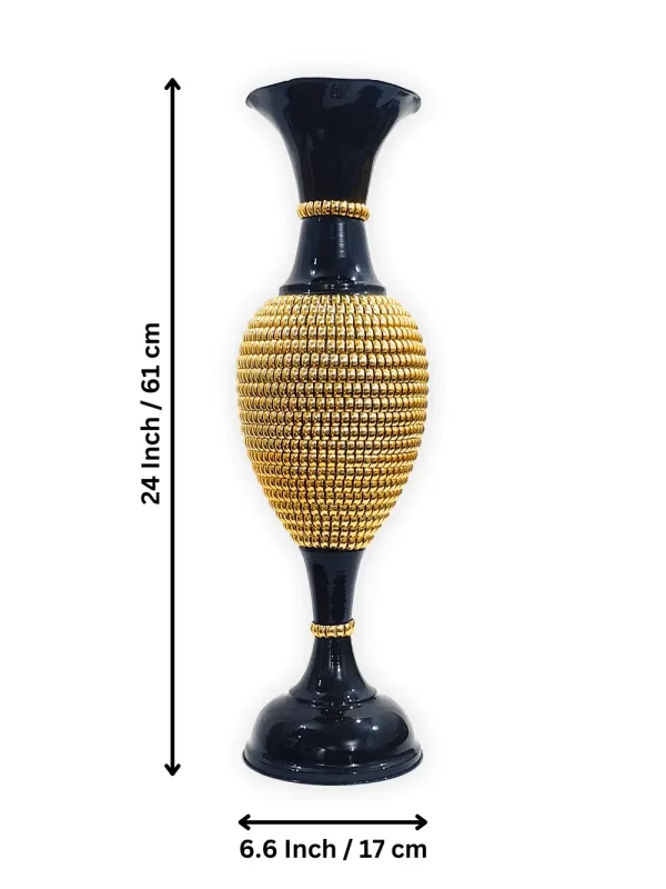 Youngsera 24-Inch Flower Vase: Elegantly Designed with Full Golden Chain on Black for Exquisite Home Decor - Image 5