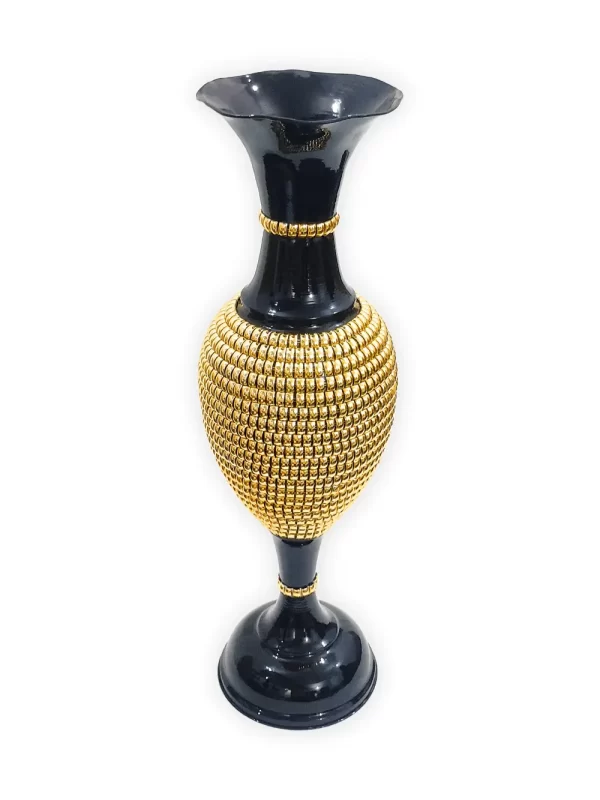 Youngsera 24-Inch Flower Vase: Elegantly Designed with Full Golden Chain on Black for Exquisite Home Decor - Image 4