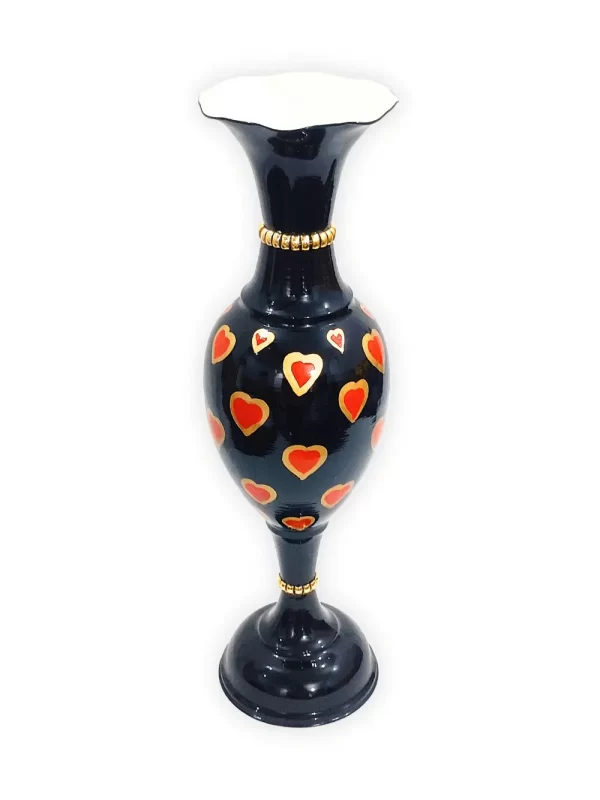 Youngsera Handmade 24-Inch Flower Vase with Red Heart Design, Perfect for Home Decoration and Adding a Touch of Glamour and Romance to Your Living Space - Black - Image 4