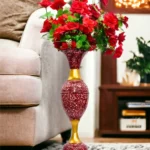 Youngsera - Timeless Beauty: Handcrafted Marble Flower Vase | 23 Inch Height | Perfect for Home decor, Living room, Dining table - Brown