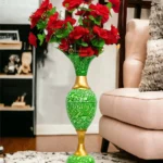 Youngsera - Timeless Beauty: Handcrafted Marble Flower Vase | 23 Inch Height | Perfect for Home decor, Living room, Dining table - Green