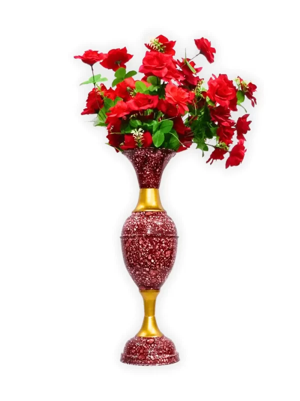 Youngsera - Timeless Beauty: Handcrafted Marble Flower Vase | 23 Inch Height | Perfect for Home decor, Living room, Dining table - Brown - Image 3