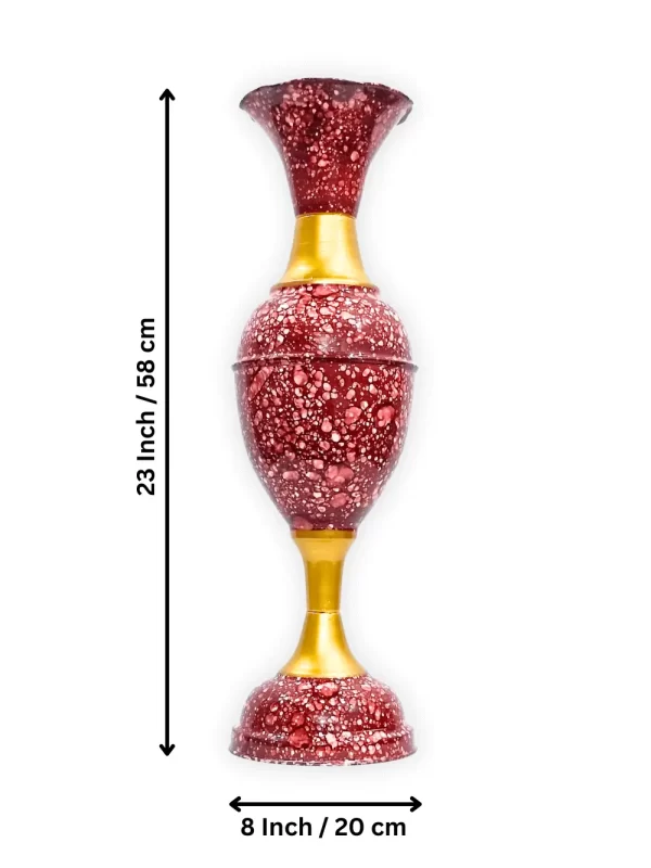 Youngsera - Timeless Beauty: Handcrafted Marble Flower Vase | 23 Inch Height | Perfect for Home decor, Living room, Dining table - Brown - Image 5