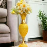Youngsera - Timeless Beauty: Handcrafted Marble Flower Vase | 23 Inch Height | Perfect for Home decor, Living room, Dining table - Yellow