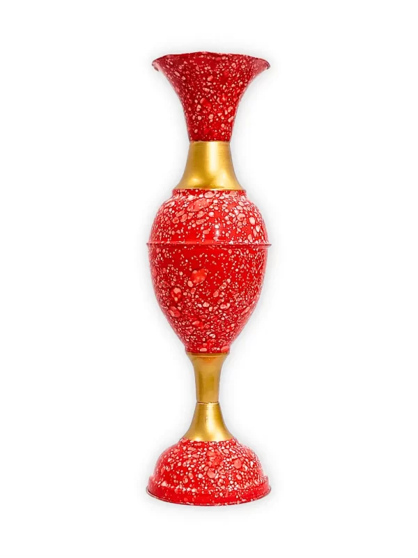 Youngsera - Timeless Beauty: Handcrafted Marble Flower Vase | 23 Inch Height | Perfect for Home decor, Living room, Dining table - Red - Image 2