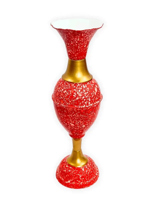 Youngsera - Timeless Beauty: Handcrafted Marble Flower Vase | 23 Inch Height | Perfect for Home decor, Living room, Dining table - Red - Image 4