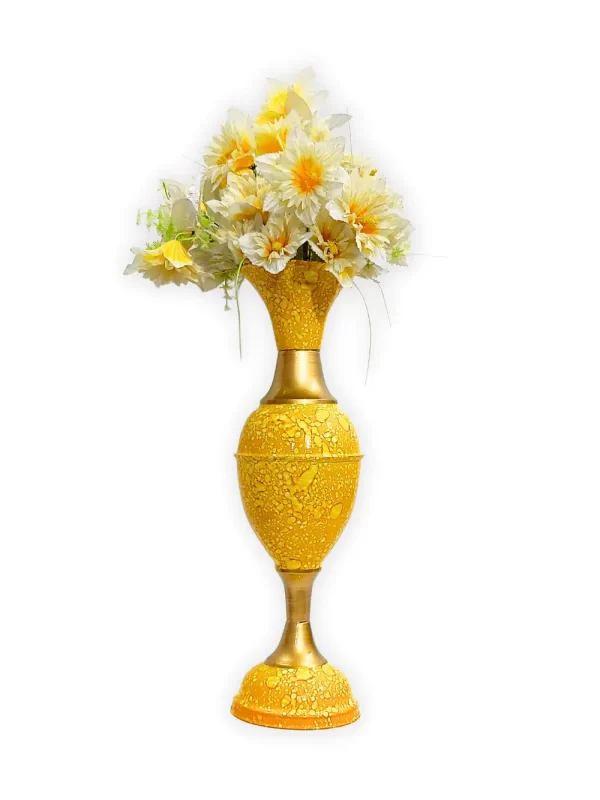 Youngsera - Timeless Beauty: Handcrafted Marble Flower Vase | 23 Inch Height | Perfect for Home decor, Living room, Dining table - Yellow - Image 3