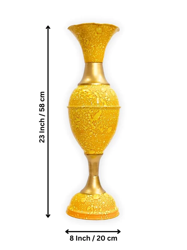 Youngsera - Timeless Beauty: Handcrafted Marble Flower Vase | 23 Inch Height | Perfect for Home decor, Living room, Dining table - Yellow - Image 5