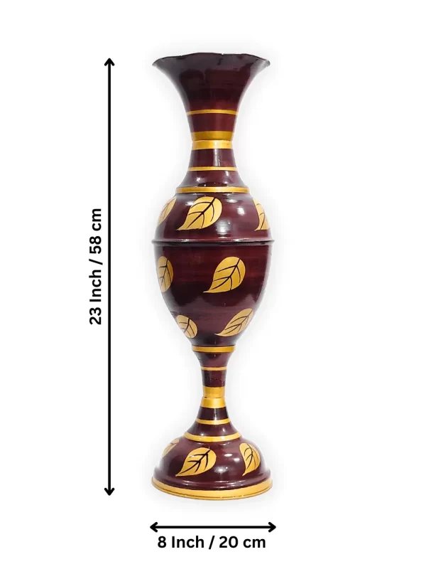 Exquisite Leaf-inspired Design: Youngsera Handmade 23-Inch Metal Flower Vase - Enhance Your Home Decor with Elegance - Brown - Image 5