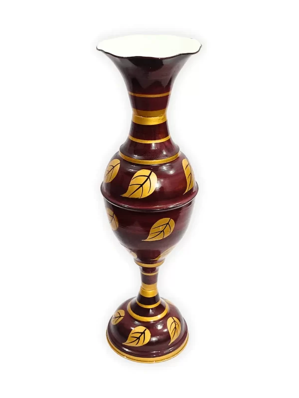 Exquisite Leaf-inspired Design: Youngsera Handmade 23-Inch Metal Flower Vase - Enhance Your Home Decor with Elegance - Brown - Image 4