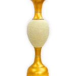 Youngsera 36-Inch Flower Vase: Exquisite Golden Vase with White Pearls for Luxurious Home Decor - Golden