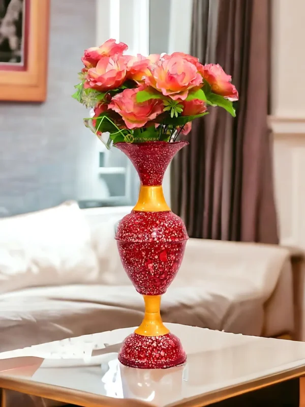 Elevate Your Decor with the Timeless Elegance of the 16-Inch Marble Flower Vase by Youngsera - Cherry - Image 7