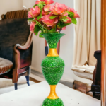 Elevate Your Decor with the Timeless Elegance of the 16-Inch Marble Flower Vase by Youngsera - Green