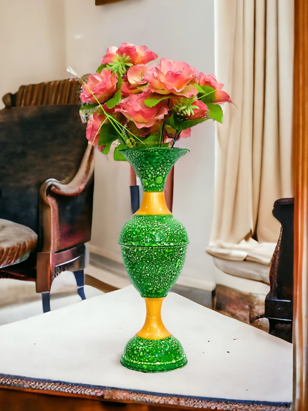16_ Lifestyle Marble Green 6 Elevate Your Decor with the Timeless Elegance of the 16-Inch Marble Flower Vase by Youngsera - Green - Image 1