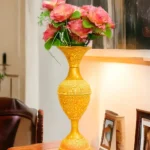 Elevate Your Decor with the Timeless Elegance of the 16-Inch Marble Flower Vase by Youngsera - Yellow
