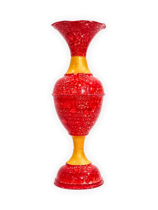 Elevate Your Decor with the Timeless Elegance of the 16-Inch Marble Flower Vase by Youngsera - Red - Image 2