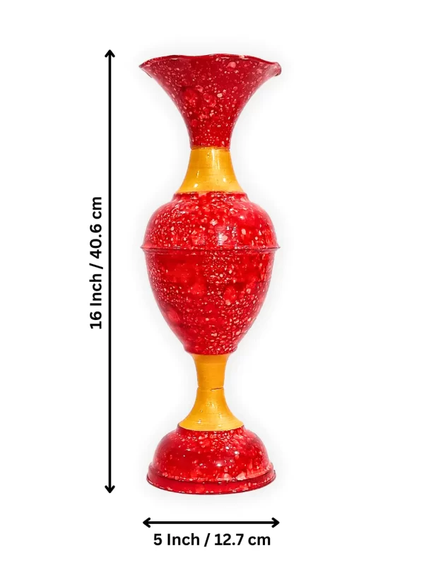 Elevate Your Decor with the Timeless Elegance of the 16-Inch Marble Flower Vase by Youngsera - Red - Image 5