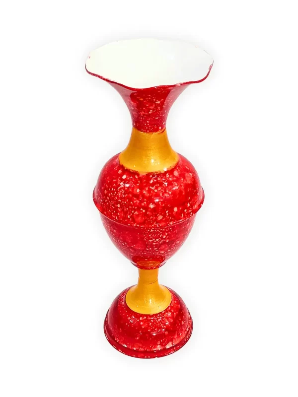 Elevate Your Decor with the Timeless Elegance of the 16-Inch Marble Flower Vase by Youngsera - Red - Image 4