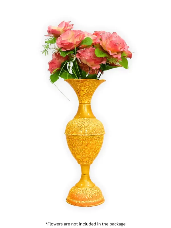 Elevate Your Decor with the Timeless Elegance of the 16-Inch Marble Flower Vase by Youngsera - Yellow - Image 3