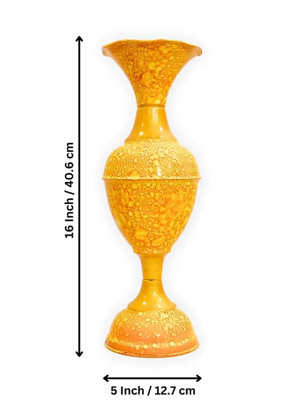 Elevate Your Decor with the Timeless Elegance of the 16-Inch Marble Flower Vase by Youngsera - Yellow - Image 5