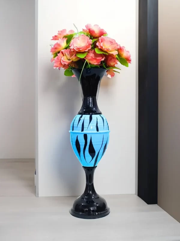 Enhance Your Decor with Youngsera 23-Inch Handmade Tiger Design Flower Vase - Blue - Image 1
