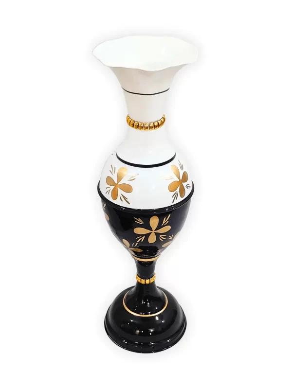 Exquisite 23-Inch Handcrafted Golden Flower Vase by Youngsera - Elegant Floral Design - Black - Image 4