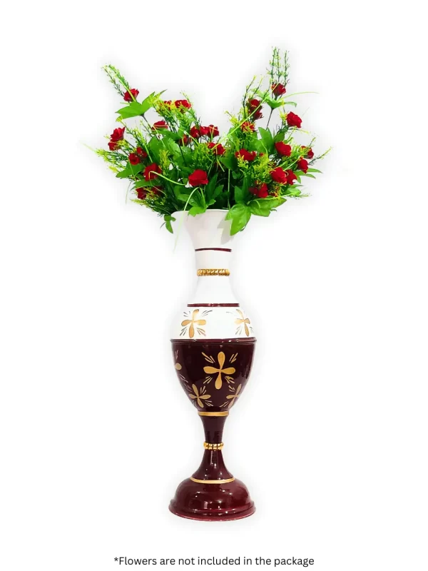 Exquisite 23-Inch Handcrafted Golden Flower Vase by Youngsera - Elegant Floral Design - Brown - Image 3