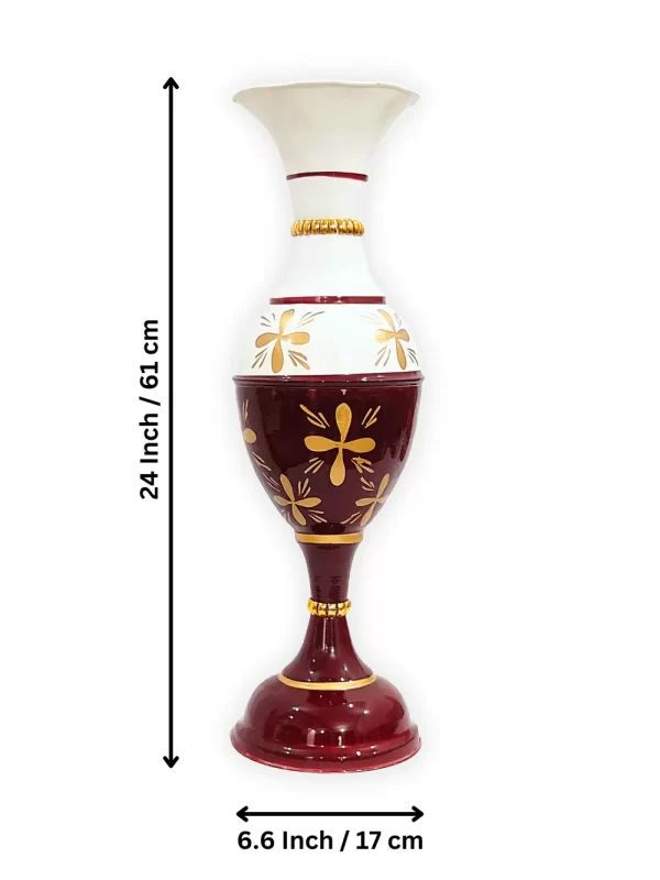 Exquisite 23-Inch Handcrafted Golden Flower Vase by Youngsera - Elegant Floral Design - Brown - Image 5