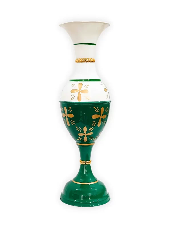 Exquisite 23-Inch Handcrafted Golden Flower Vase by Youngsera - Elegant Floral Design - Green - Image 2