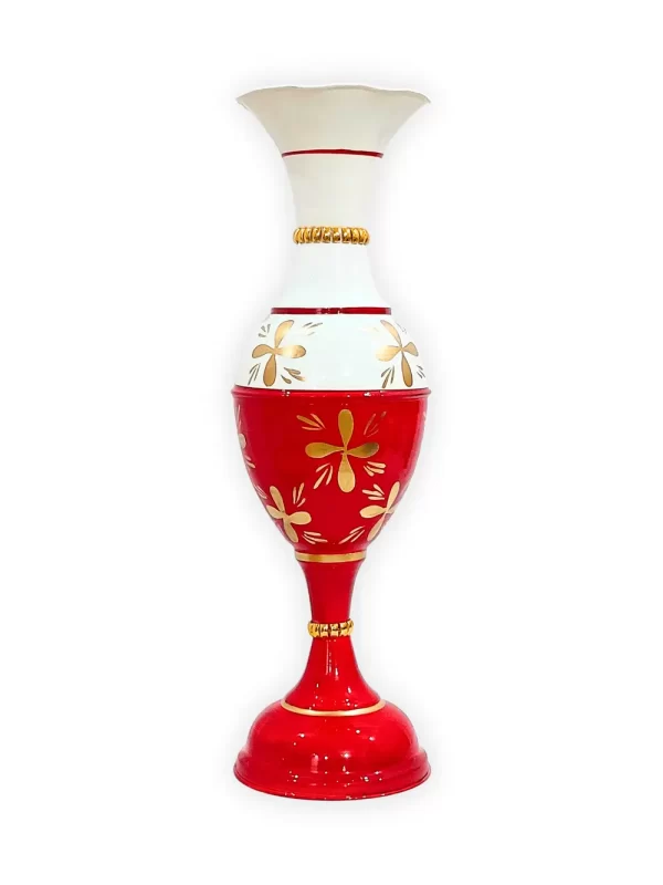 23 Inch Golden Flower Red Main Image Exquisite 23-Inch Handcrafted Golden Flower Vase by Youngsera - Elegant Floral Design - Red - Image 2