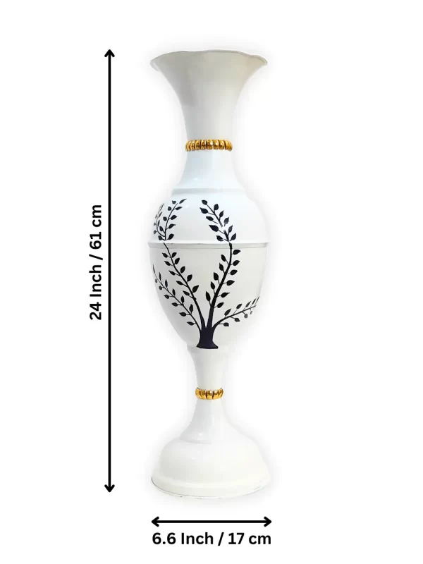 Youngsera Handmade 23-Inch Metal Flower Vase: Elevate Your Home Decor with Golden Tree Design - White - Image 5
