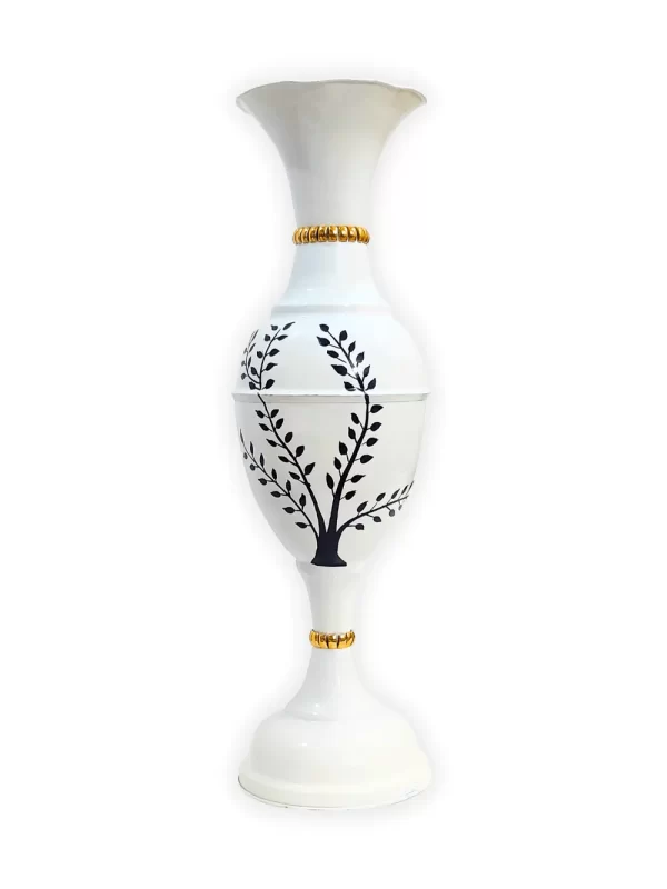 Youngsera Handmade 23-Inch Metal Flower Vase: Elevate Your Home Decor with Golden Tree Design - White - Image 2