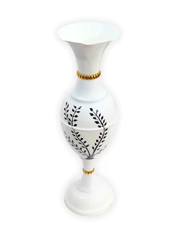 Youngsera Handmade 23-Inch Metal Flower Vase: Elevate Your Home Decor with Golden Tree Design - White - Image 4