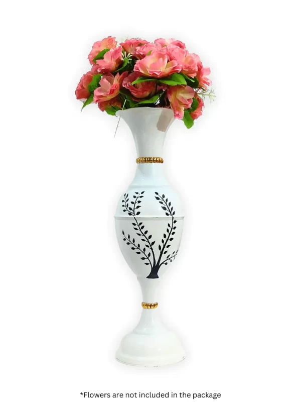 Youngsera Handmade 23-Inch Metal Flower Vase: Elevate Your Home Decor with Golden Tree Design - White - Image 3