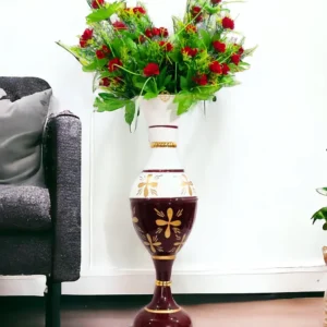 Exquisite 23-Inch Handcrafted Golden Flower Vase by Youngsera - Elegant Floral Design - Brown