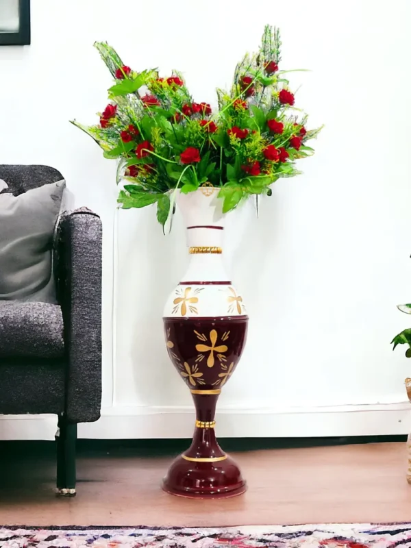 24 Inch Lifestyle Golden Flower Brown 2 Exquisite 23-Inch Handcrafted Golden Flower Vase by Youngsera - Elegant Floral Design - Brown - Image 1