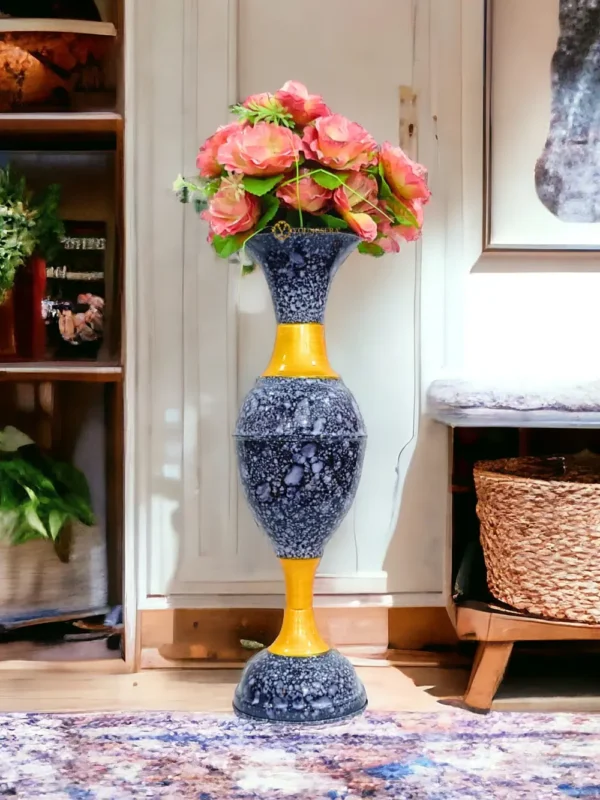 24 inch Lifestyle Marble Black 4 Youngsera - Timeless Beauty: Handcrafted Marble Flower Vase | 23 Inch Height | Perfect for Home decor, Living room, Dining table - Black - Image 1